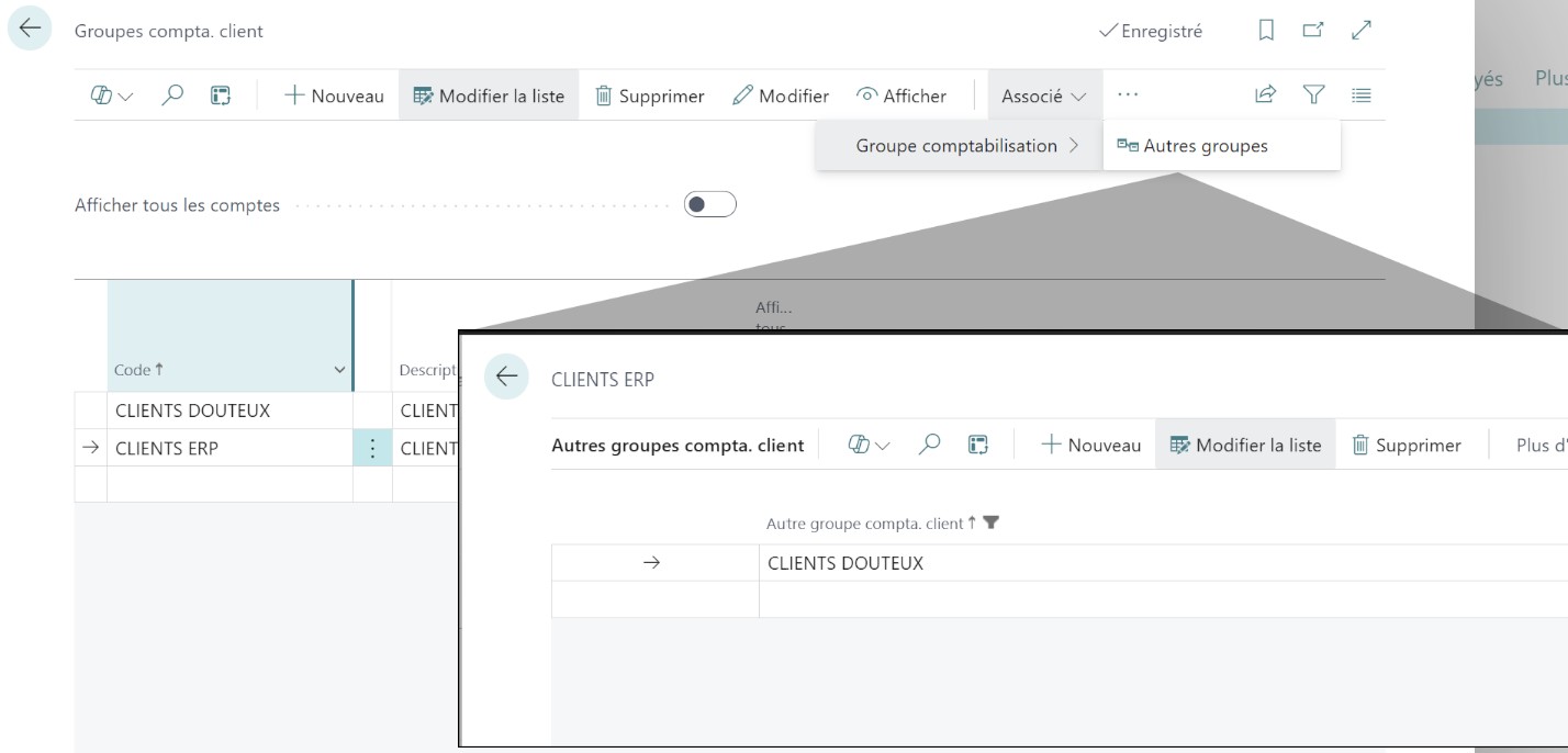 Param&egrave;tres ventes