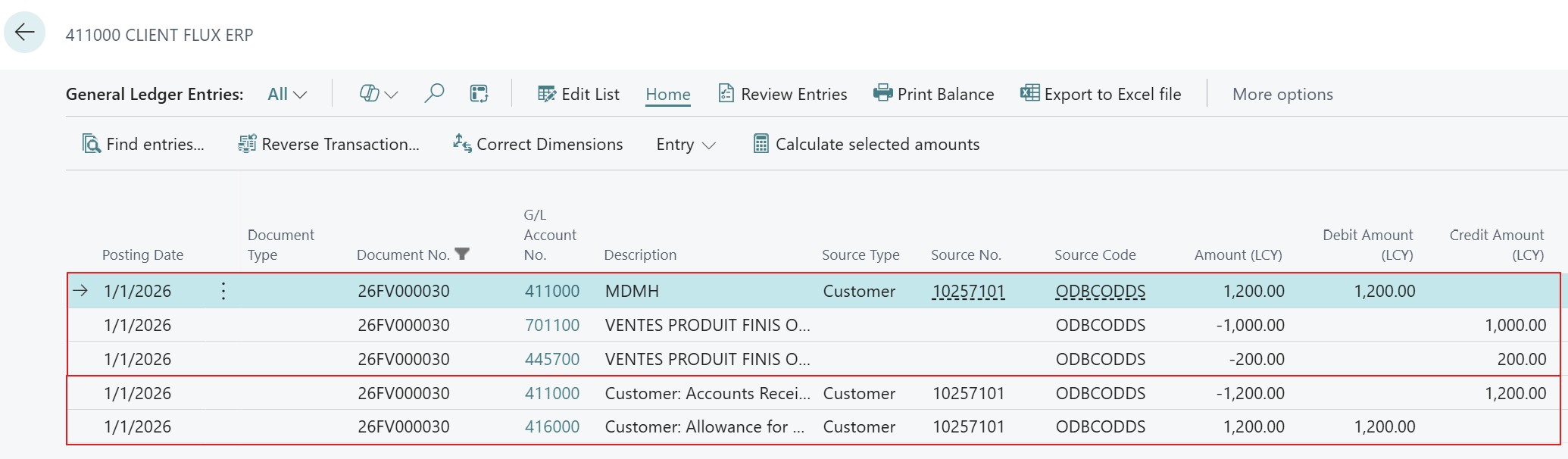 Movimenti contabili C/G