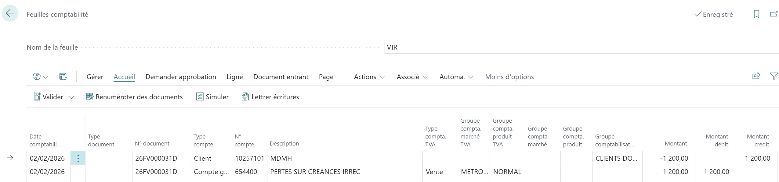Feuille de comptabilit&eacute;