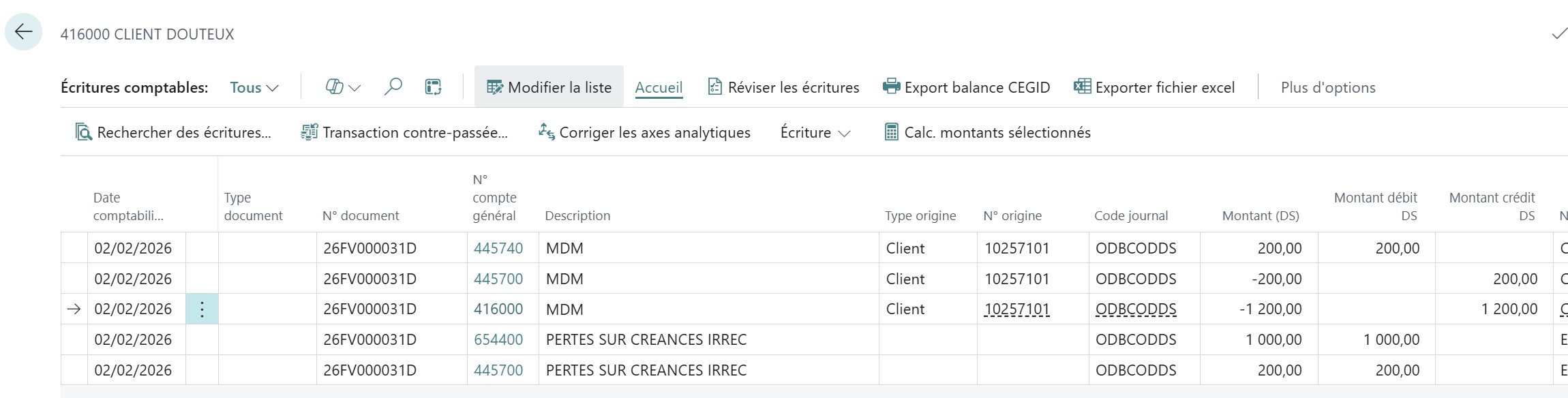 Ecritures comptables g&eacute;n&eacute;rales