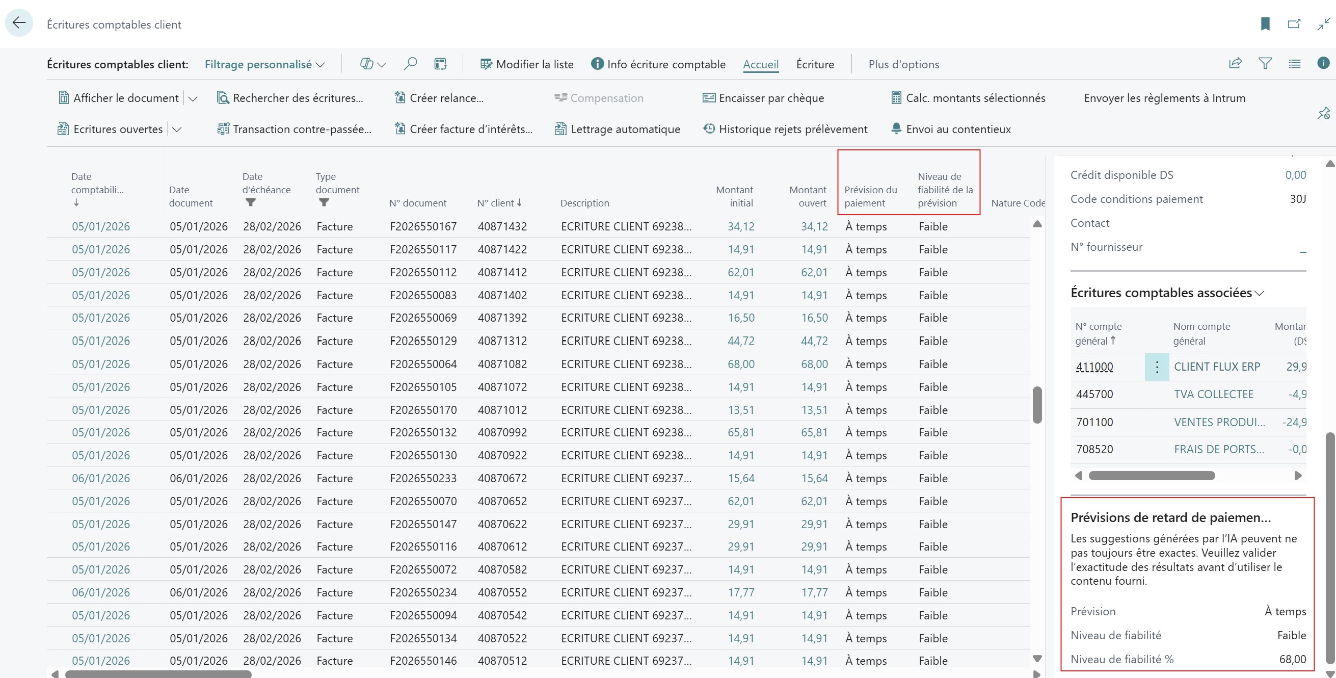 Ecritures comptables client