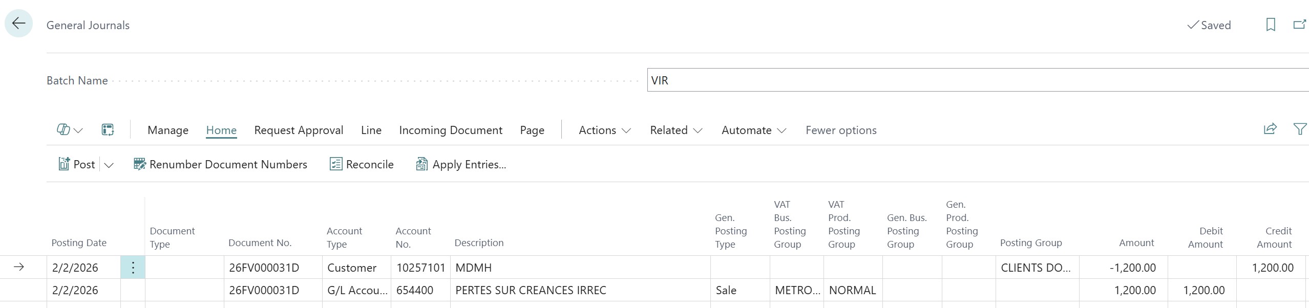 Movimenti di contabilit&agrave; generale