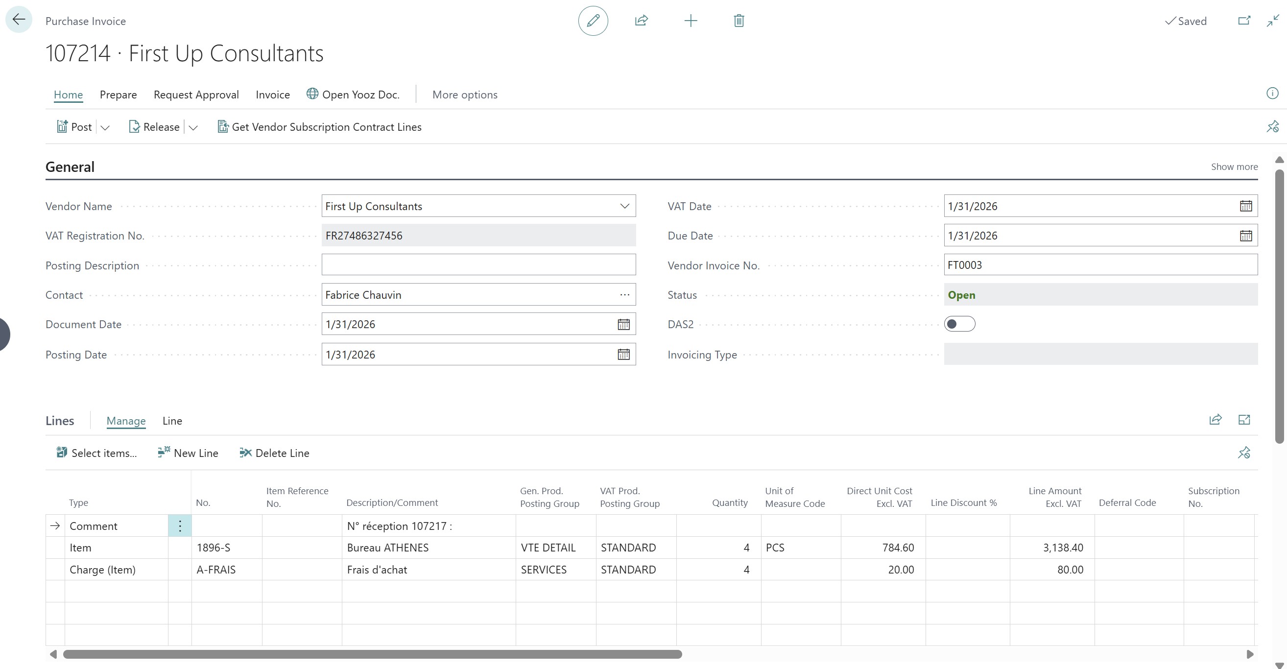 Purchase Invoice with Item Charges