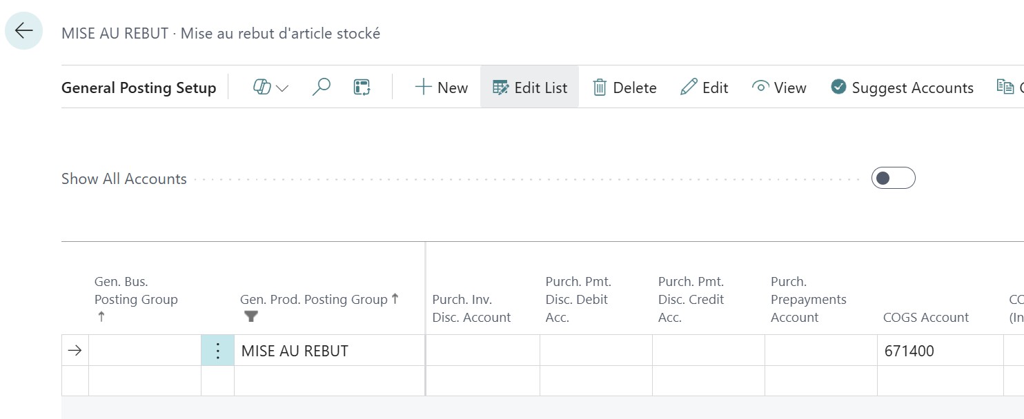 General Posting Setup