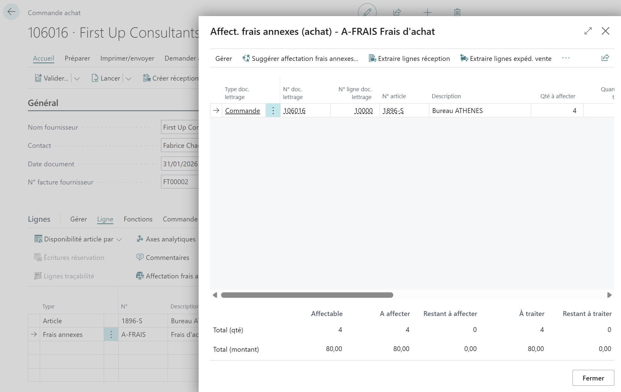 R&eacute;partition des frais annexes