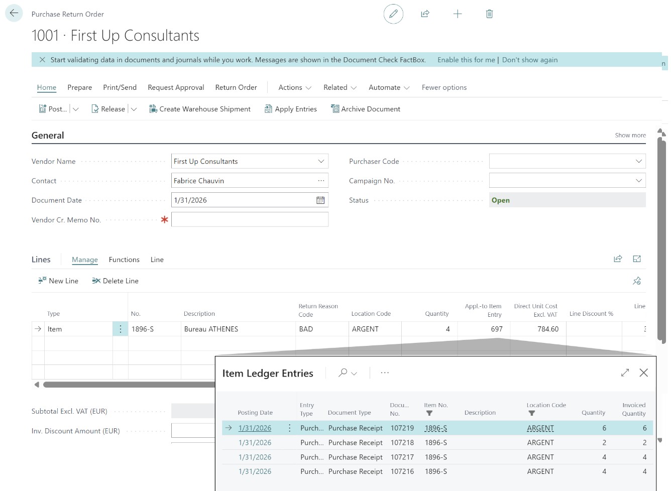 Ordine reso acquisto