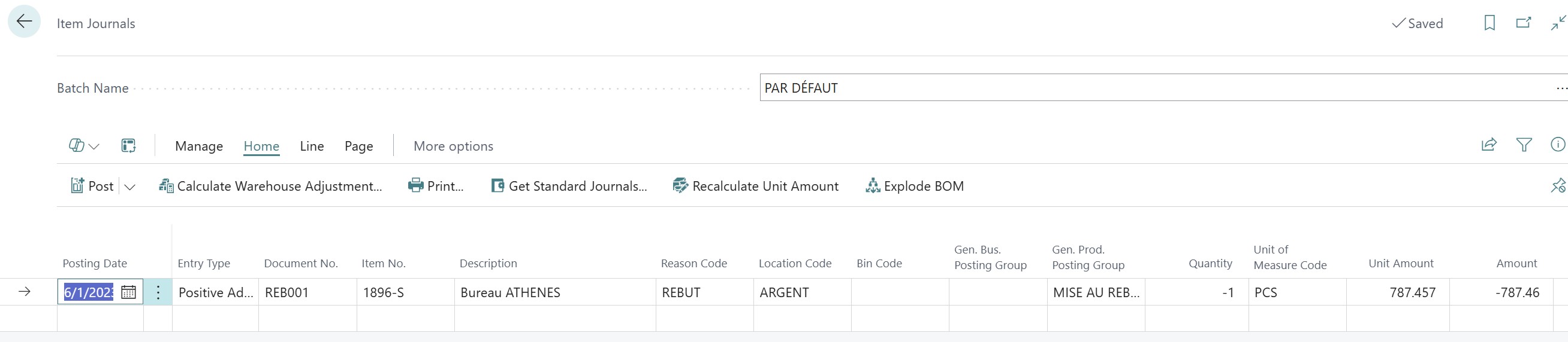 Registrazioni articoli per scarto
