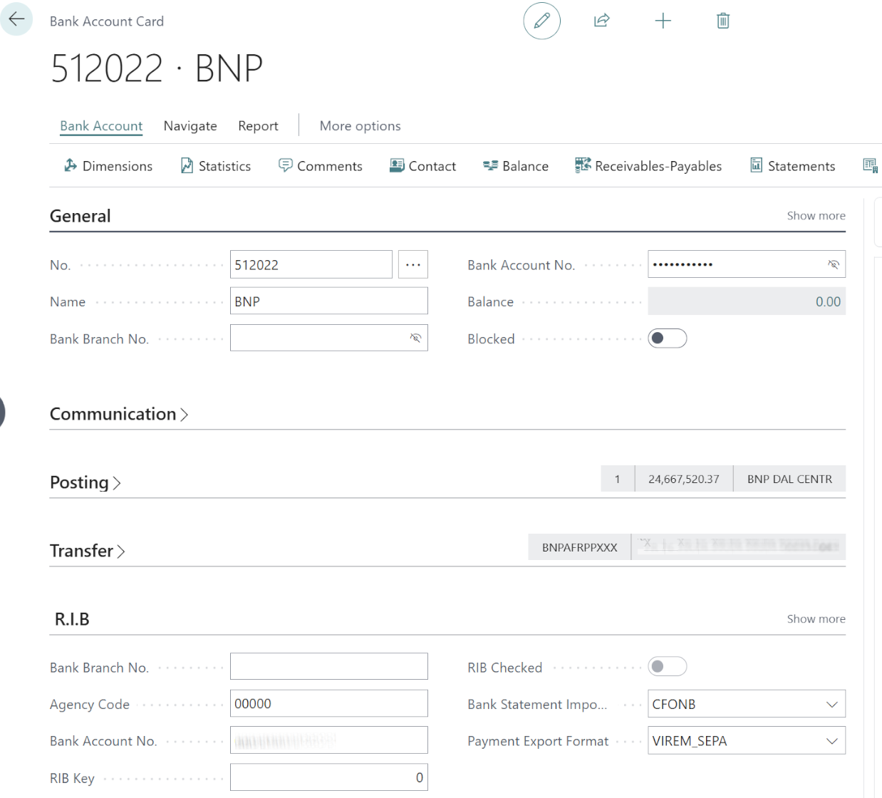 Bank Account Details