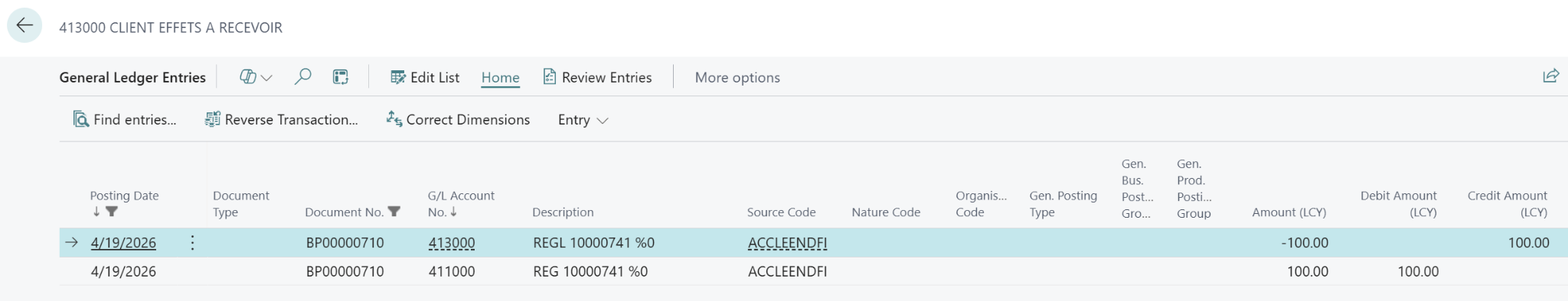 Accounting entries for cash receipts