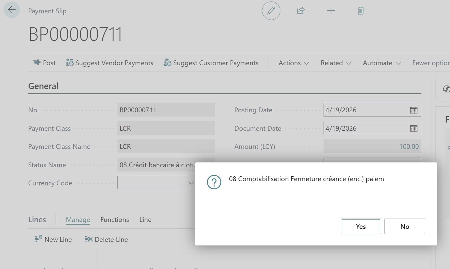 Action to close the debt