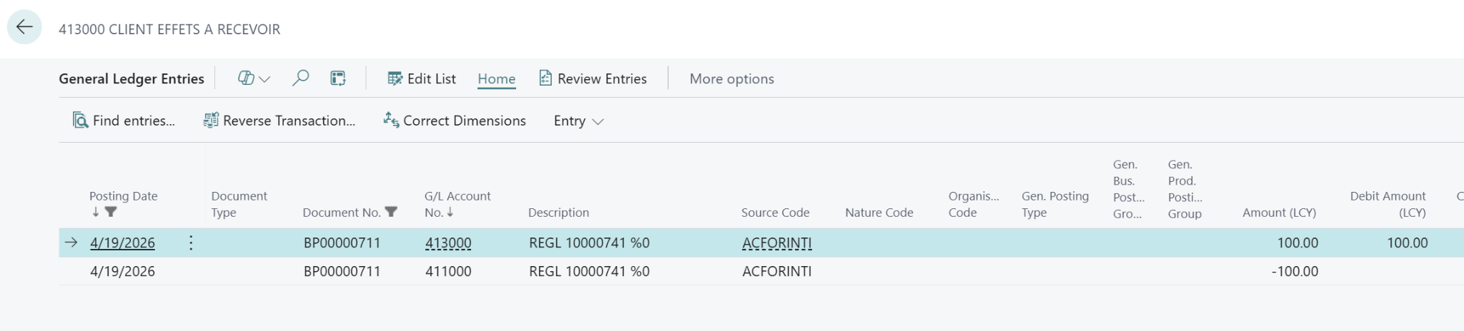 Closing accounting entry