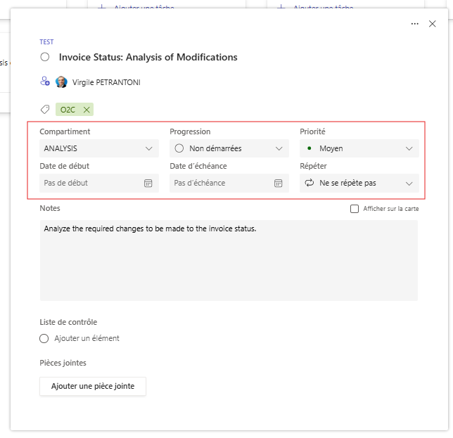 Compartiment, Progression, Priorit&eacute;, Planification