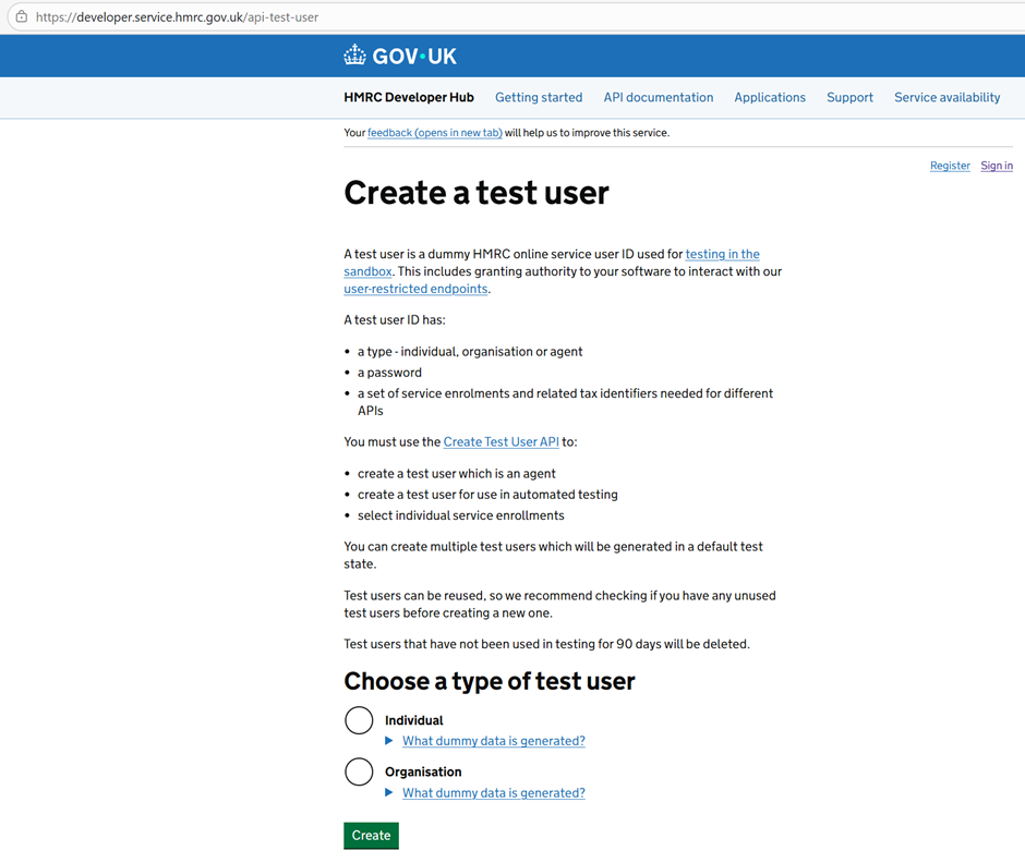 Creating a user