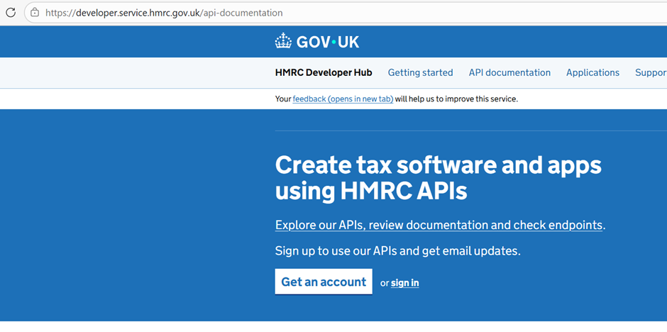 Cr&eacute;ation de compte sur developer.service.hmrc.gov.uk