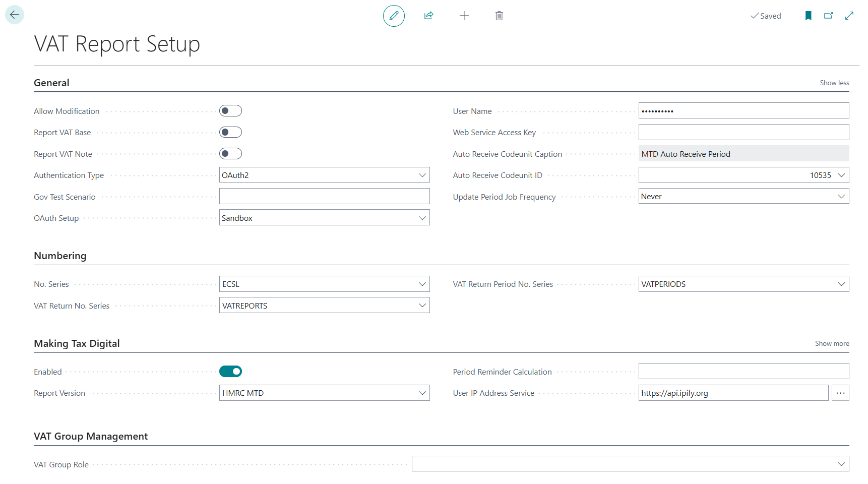 Impostazione del report IVA