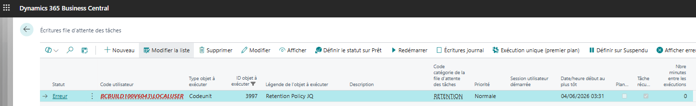 T&acirc;che planifi&eacute;e