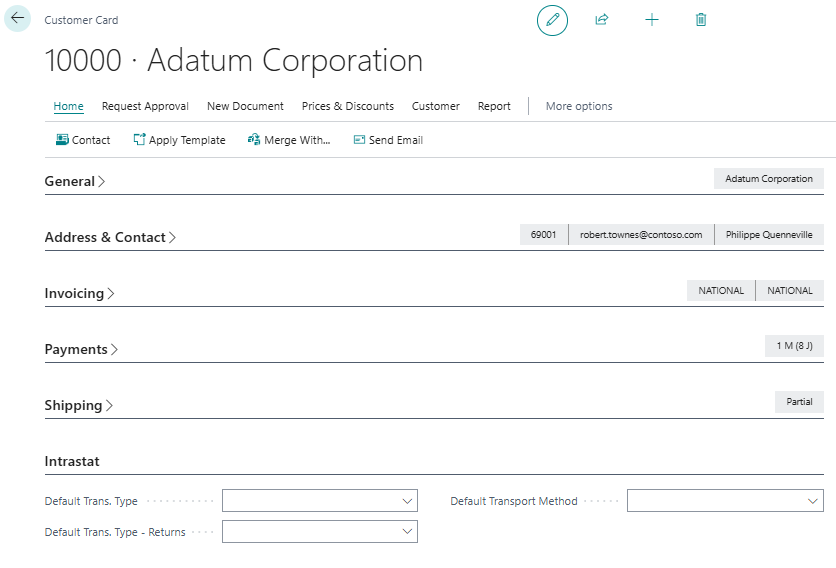 Default transaction type