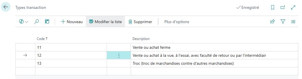 Types de transactions