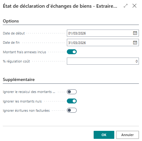 Options de suggestion des lignes