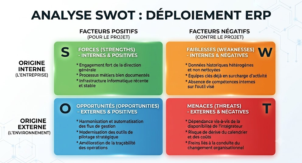 Exemple de matrice SWOT