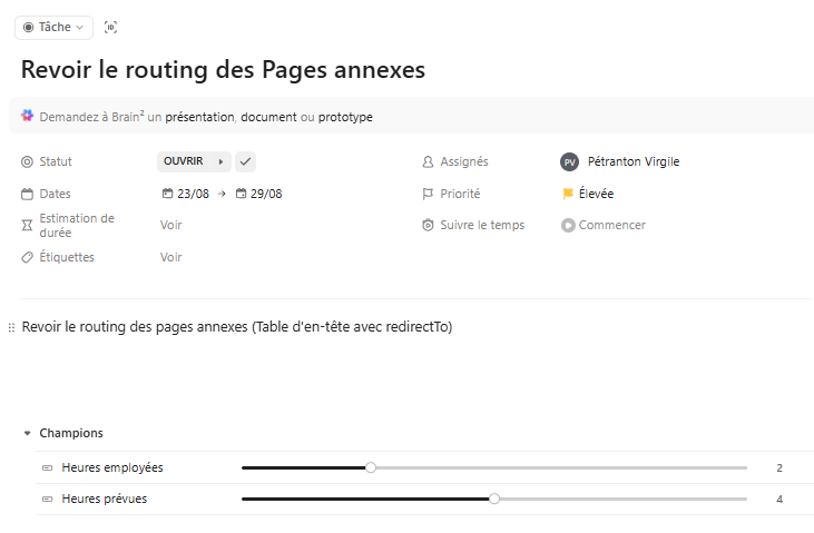 Ajout de 2 champs de progression pour suivre les heures