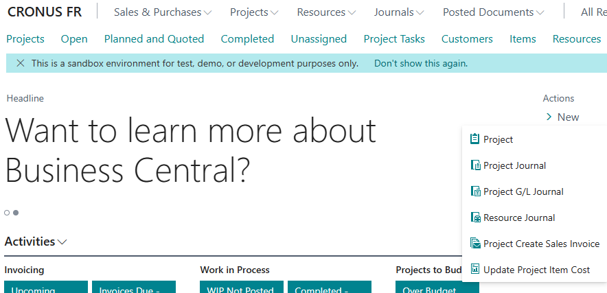 #Project creation wizard - “Project Manager” profile
