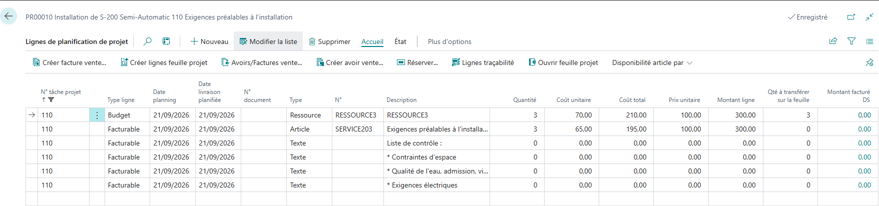#Lignes planning projet
