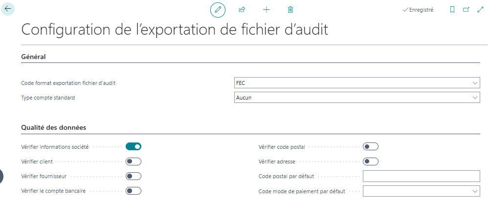 # Configuration de l’exportation de fichier d’audit