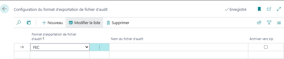 # Format d’exportation de fichier