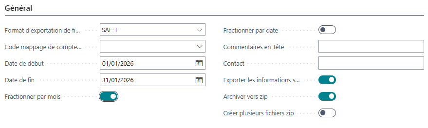 #Options de SAF-T